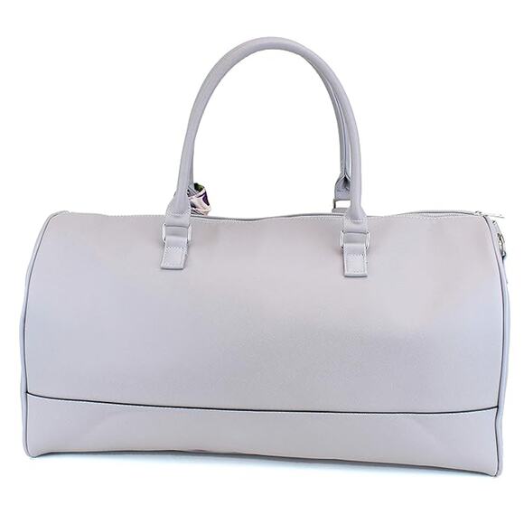 MSRP $79 NWT Weekender Duffel Bag with Satin Tie Light Gray | SAME DAY SHIP - Picture 5 of 7